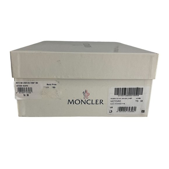 MONCLER Victoire Black Leather Sneaker With Fur Women's, UK 38, NWB - Picture 12 of 12